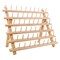 60-Spools Wooden Thread Holder Sewing And Embroidery Thread Rack And Organizer Thread Rack For Sewing With Hanging Hooks